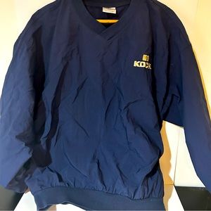 Vintage Blue Crewneck windbreaker! men’s LARGE size lightweight jacket